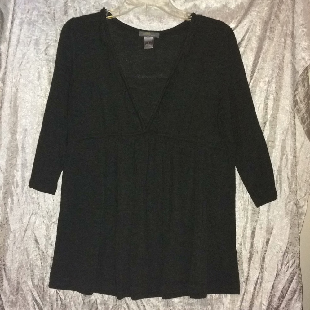 Maternity Tunic Dark Gray LS size 1X by Devinity